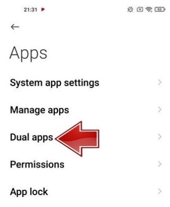 فعالسازی قابلیت Dual Apps